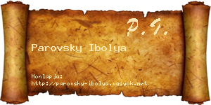 Parovsky Ibolya névjegykártya